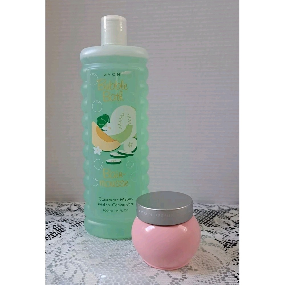 Avon Bubble Bath Cucumber Melon 24 oz. New with Sweet Honesty Perfumed‎ Lotion